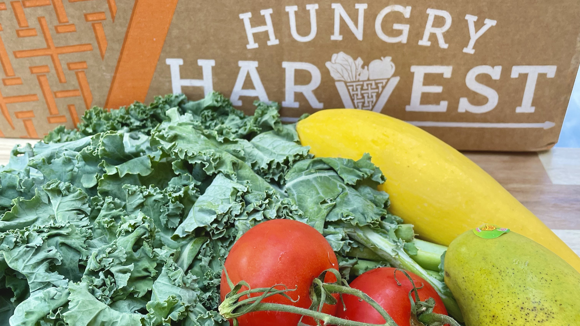 Produce by a box of Hungry Harvest