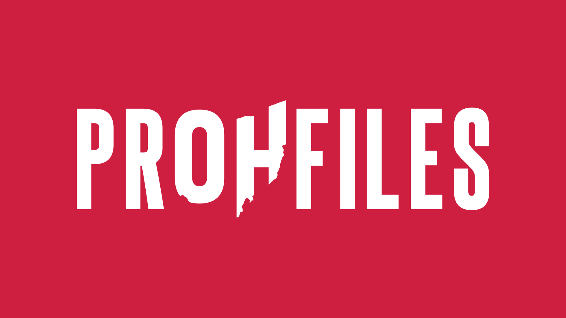 The PROHFILES podcast logo: white text on a red background, with the "OH" shaped like Ohio
