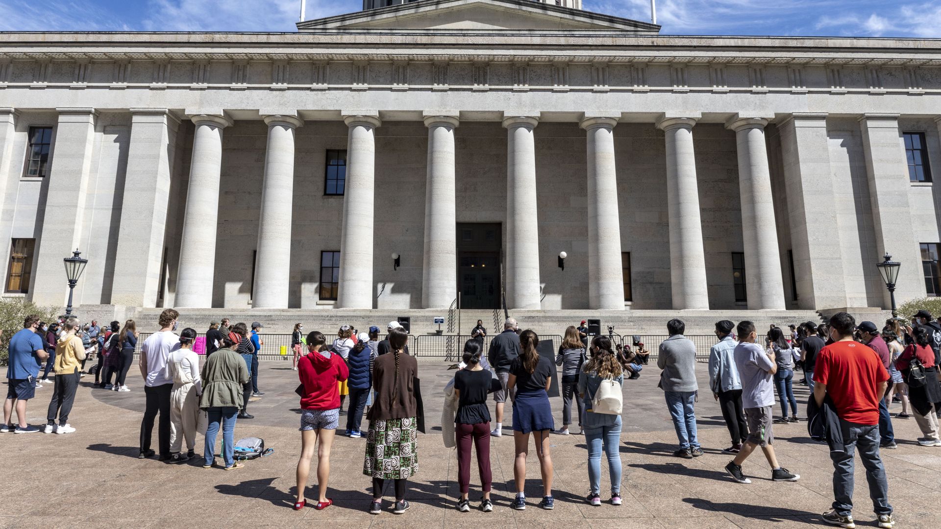 A rally at the Ohio Statehouse in 2017. 