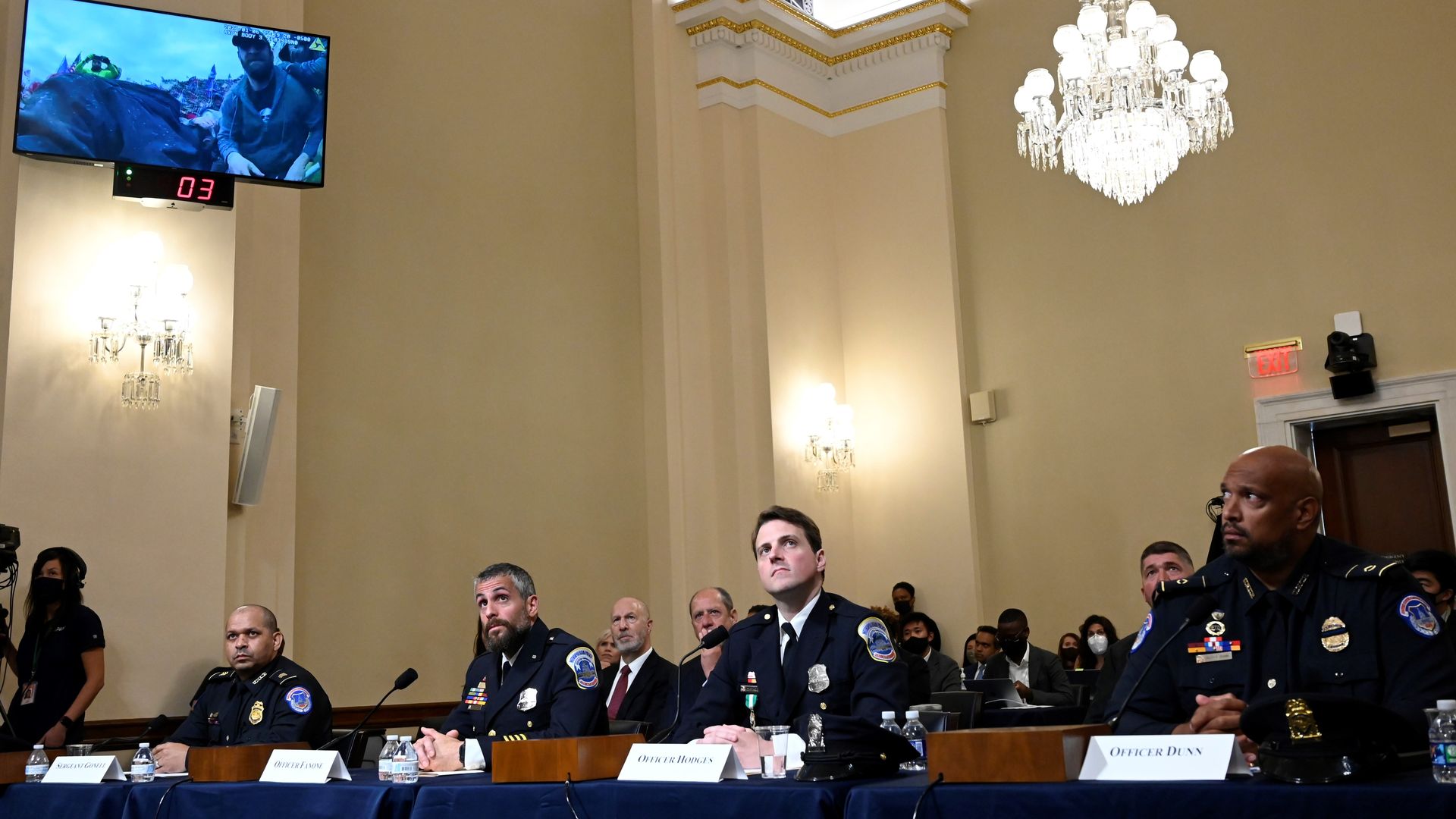 Capitol police officers testify about their experiences during the Jan. 6 riot.