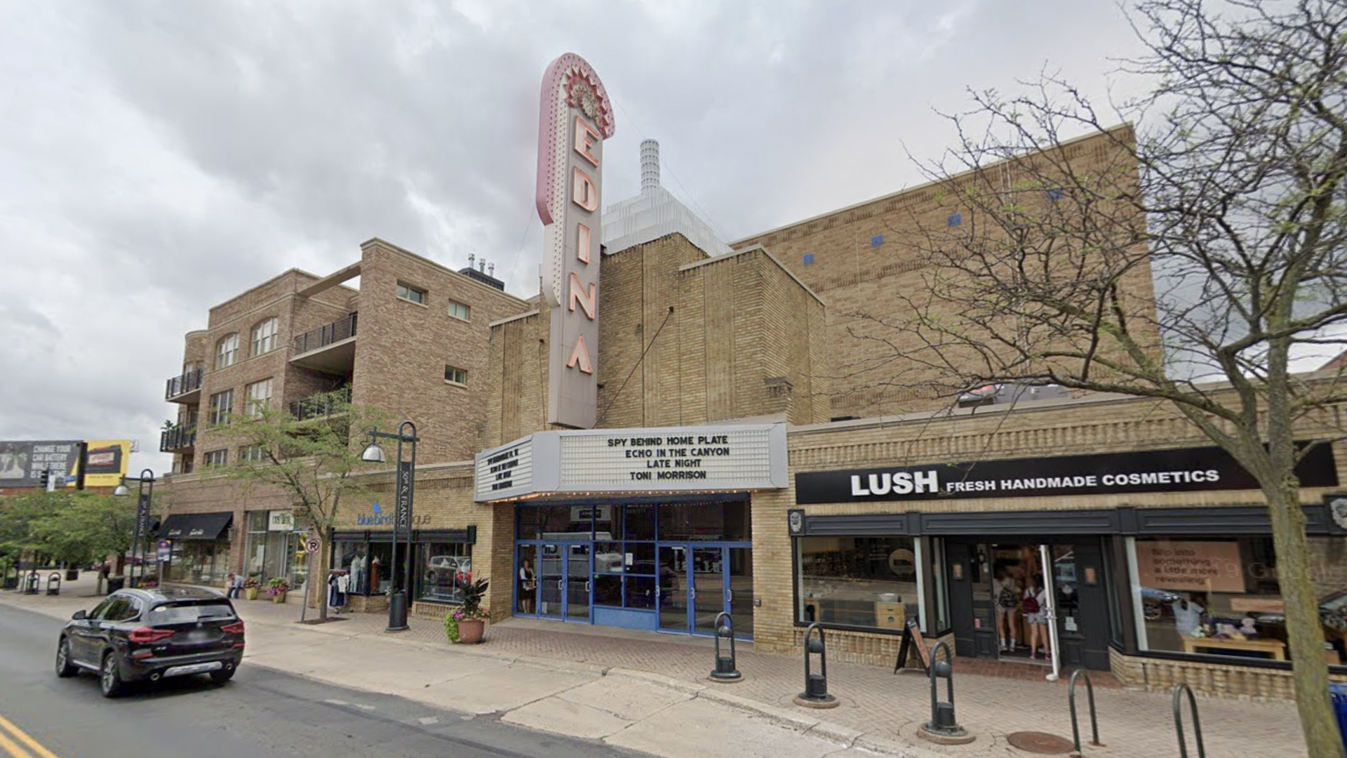 The marquee above the Edina Cinema 