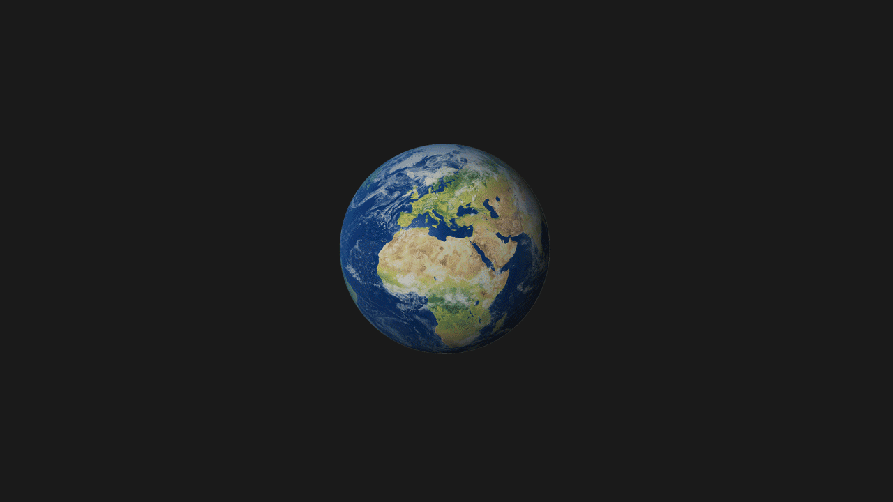 Two earths coming together and then floating apart.