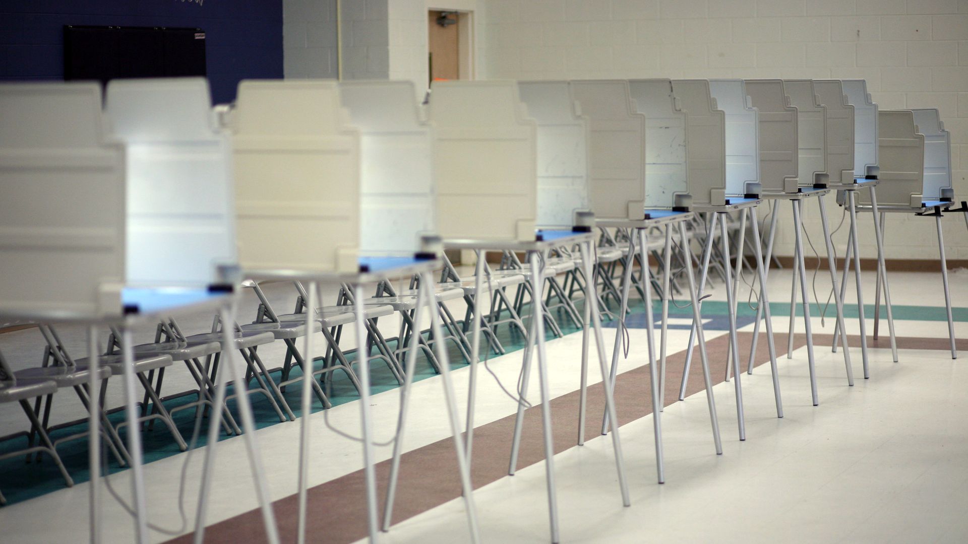 Voting boths await use