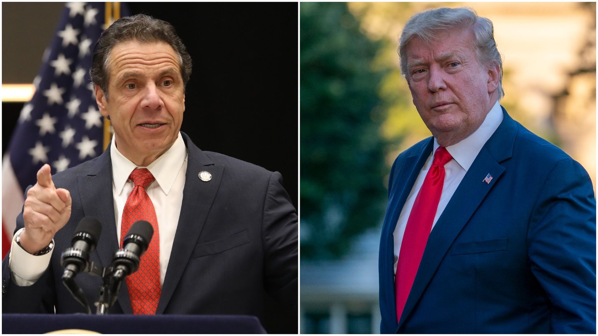 New York Gov. Andrew Cuomo and DOnald Trump