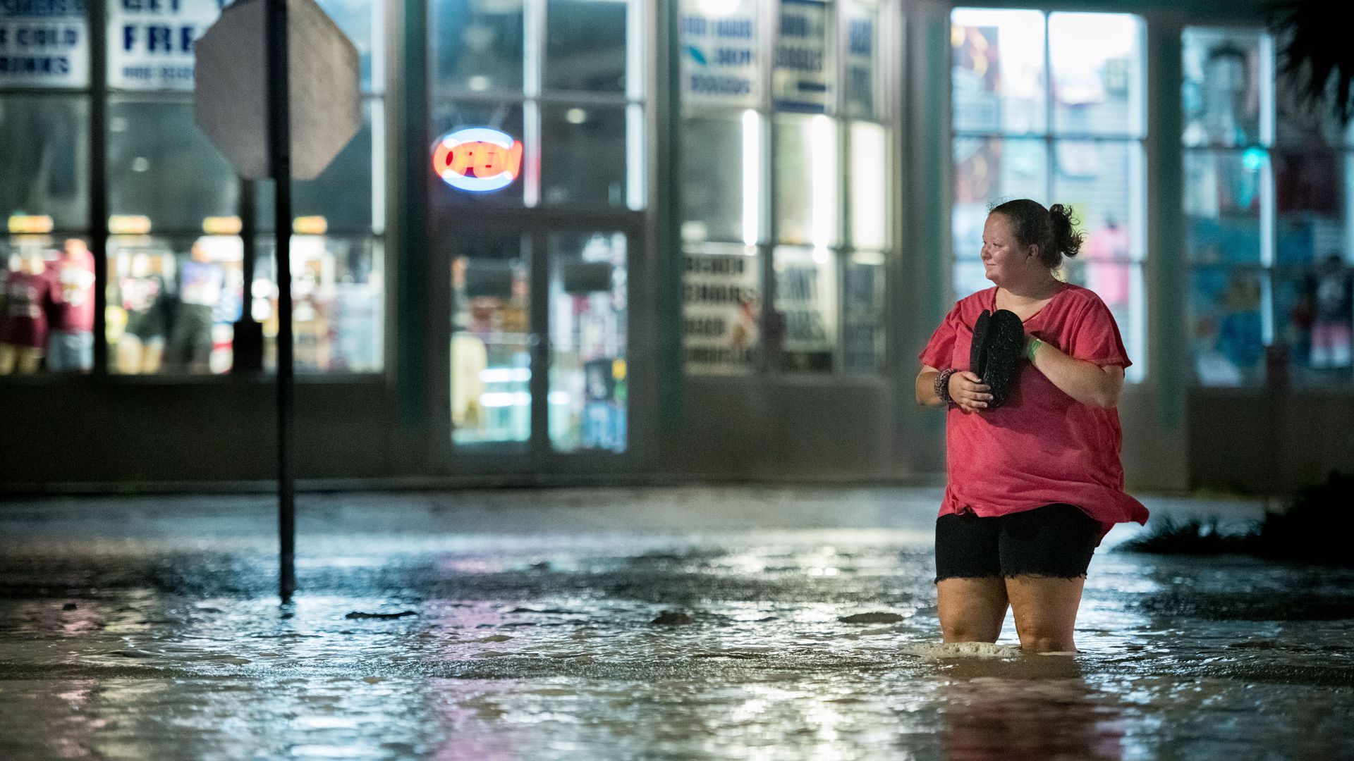 Ocean Boulevard in Myrtle Beach, S.C., on Aug. 3,  as Hurricane Isaias moves north along the U.S. eastern seaboard.