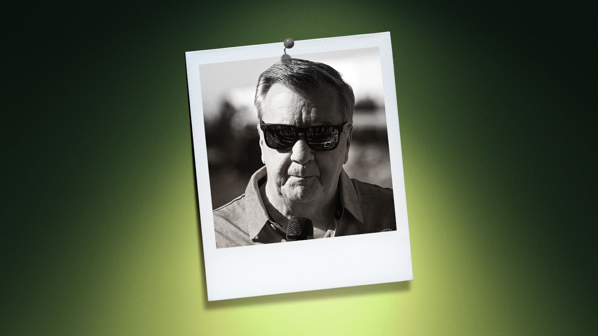 Photo illustration of Don Waddell in a polaroid frame.