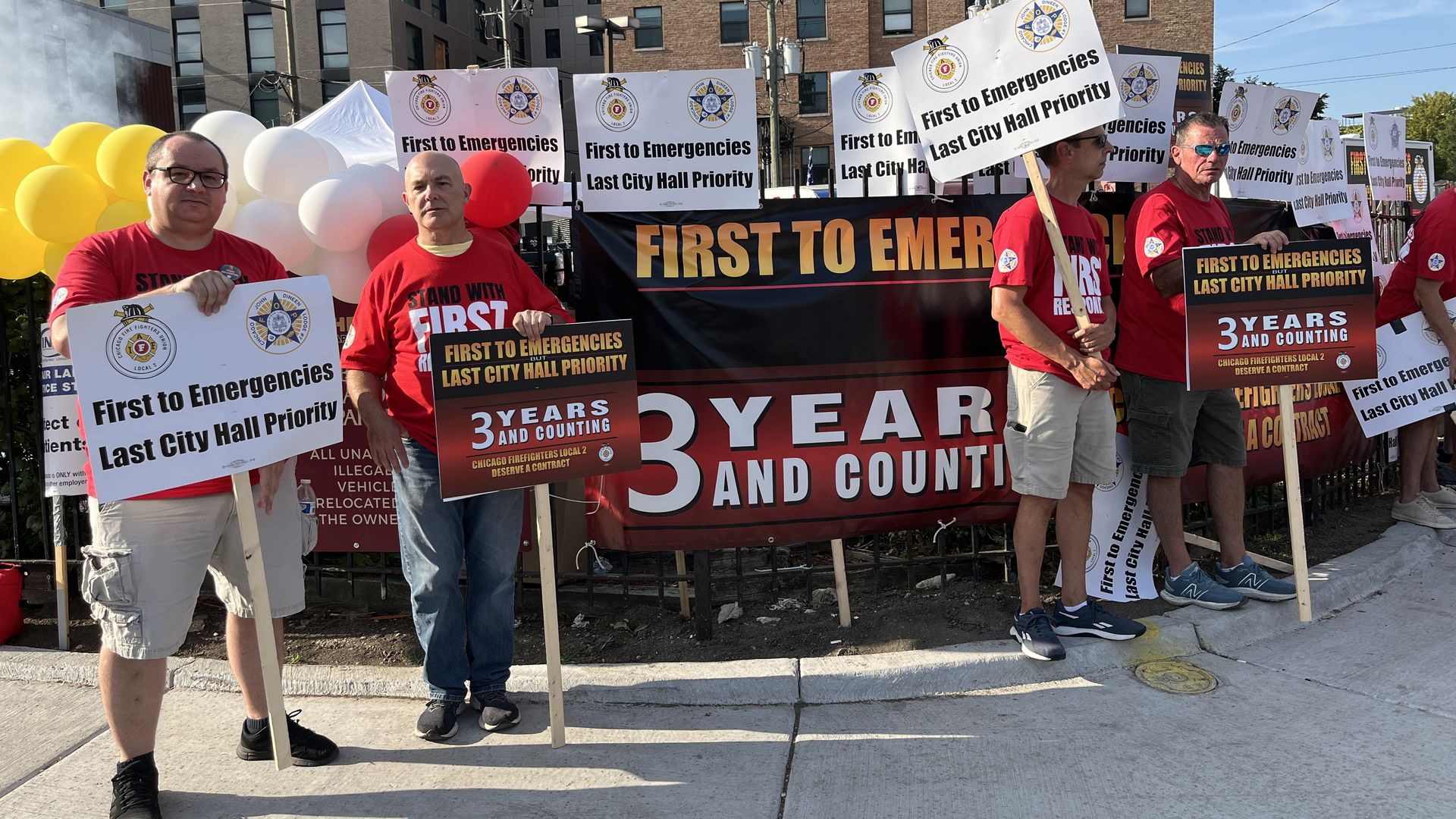 Picketing firefighters