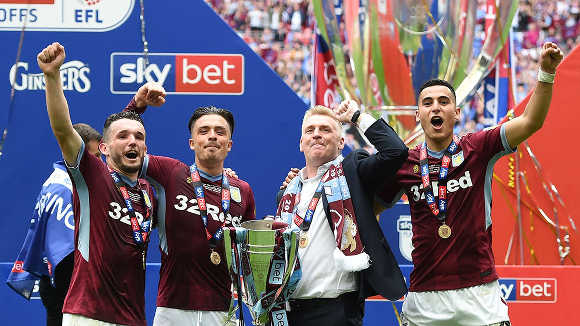 Dean Smith, center, has been named Charlotte FC's next head coach. Photo: Harriet Lander/Copa/Getty Images