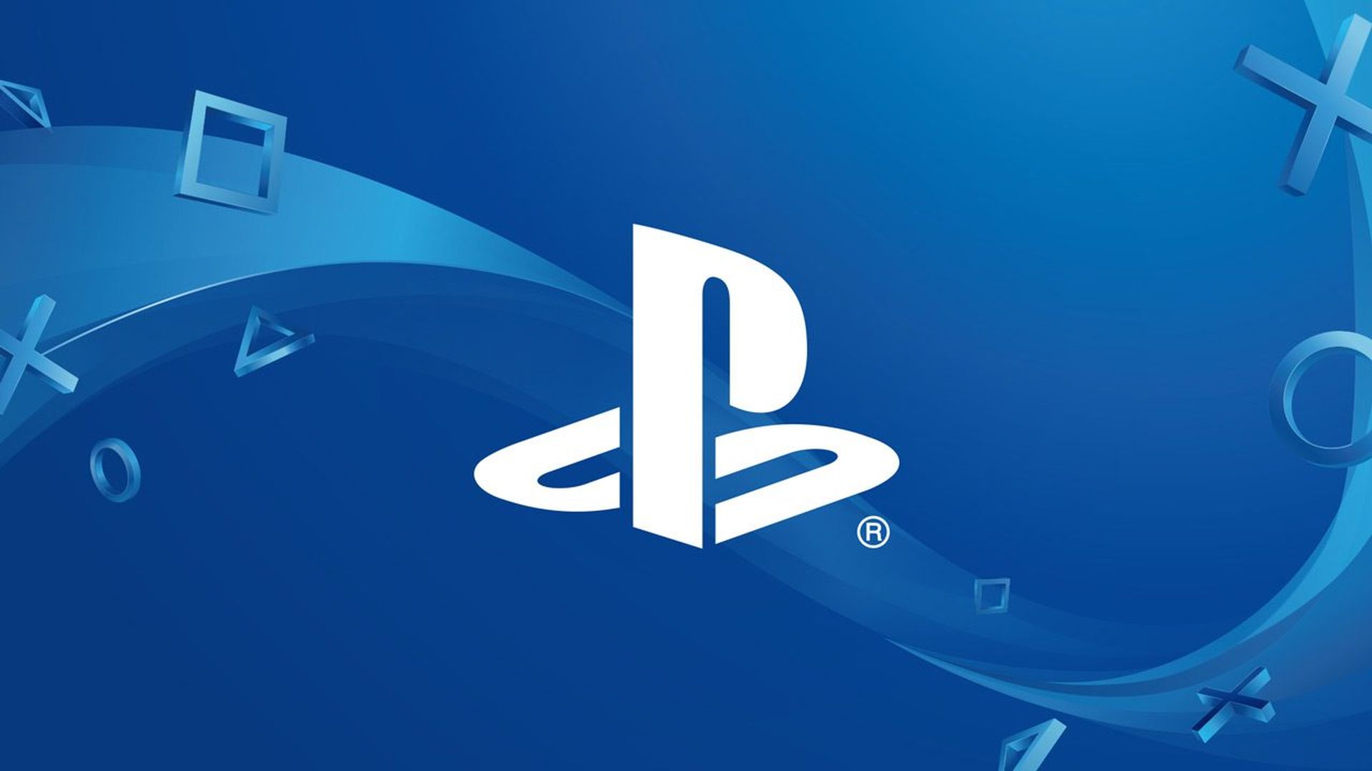 Sony's PlayStation logo against a blue background