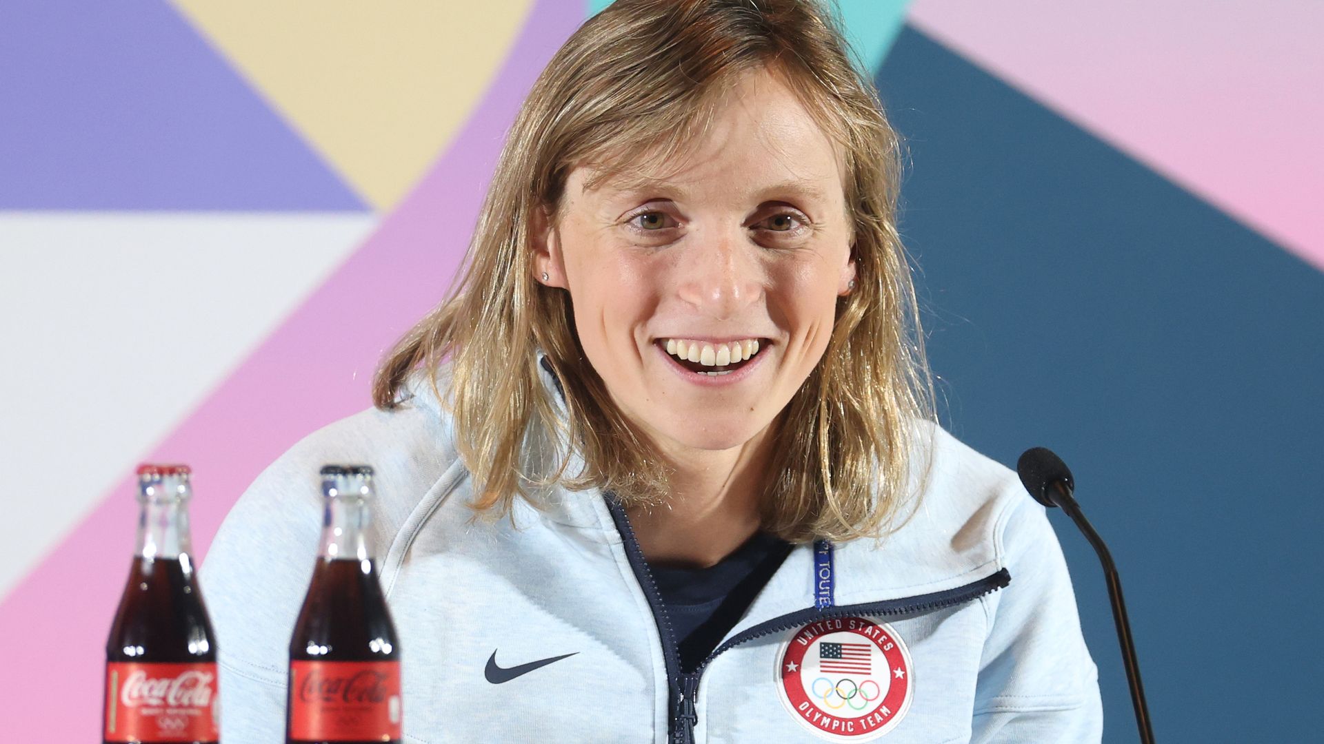 Katie Ledecky at a press conference