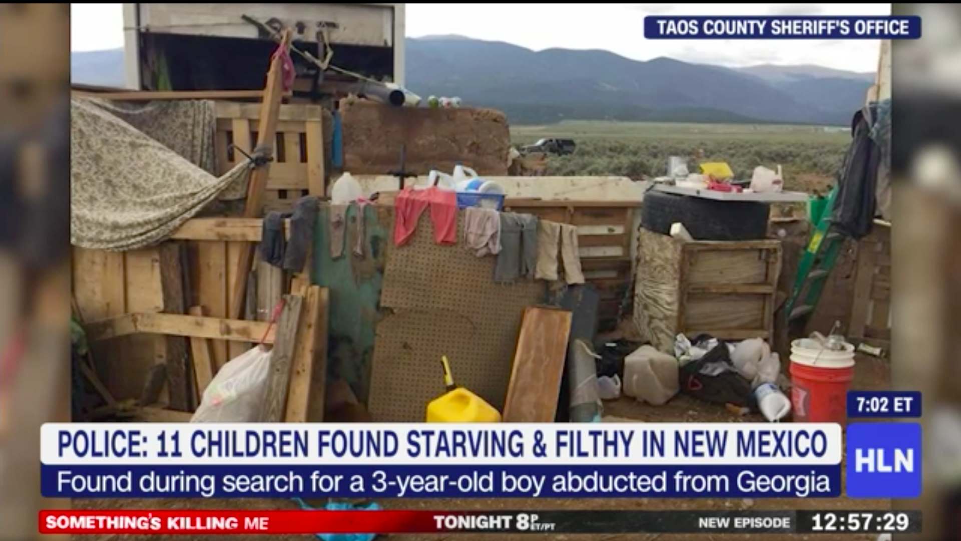 The compound where police discovered 11 malnourished children and five adults. 