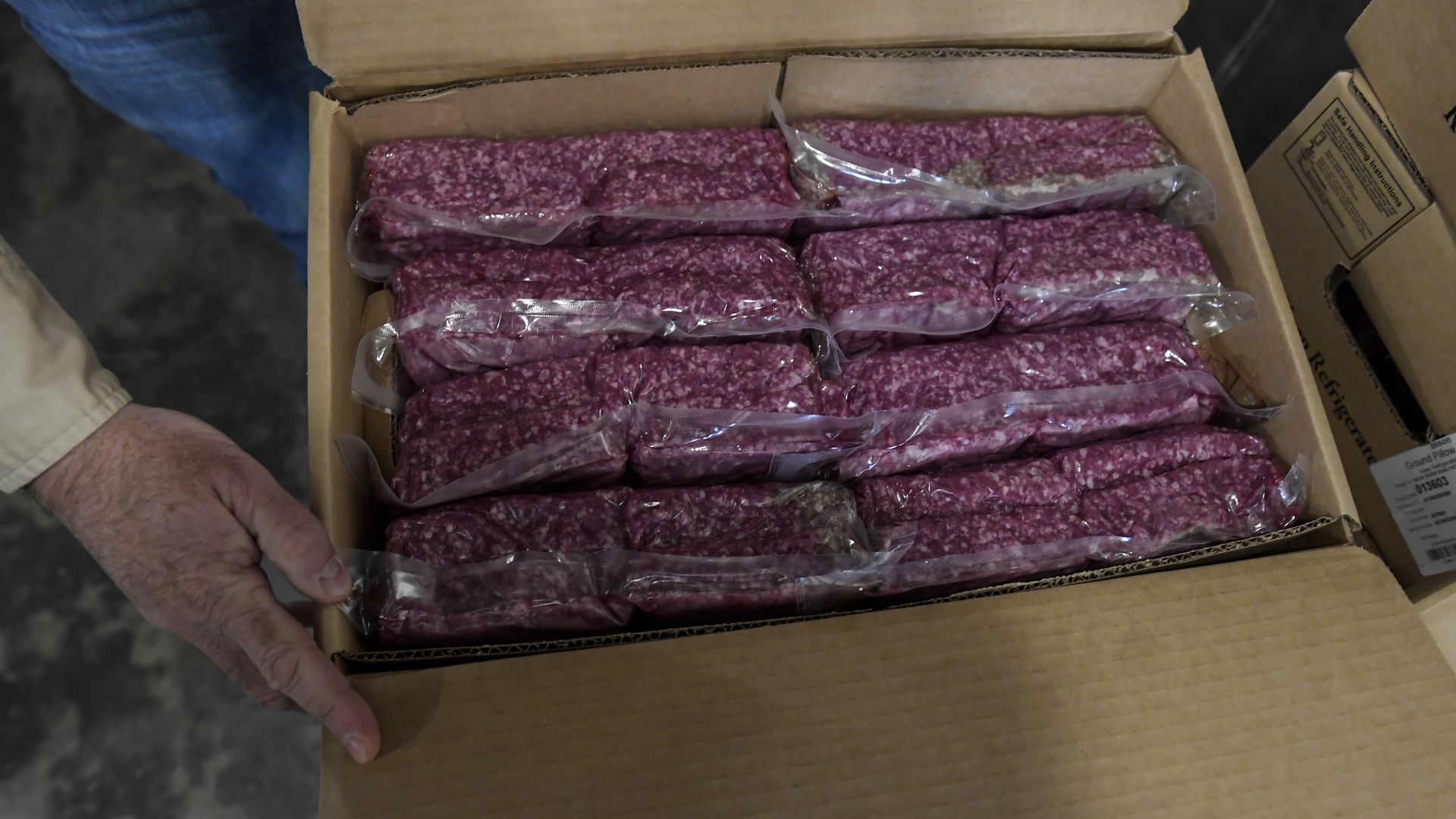 A cooler of fresh meats