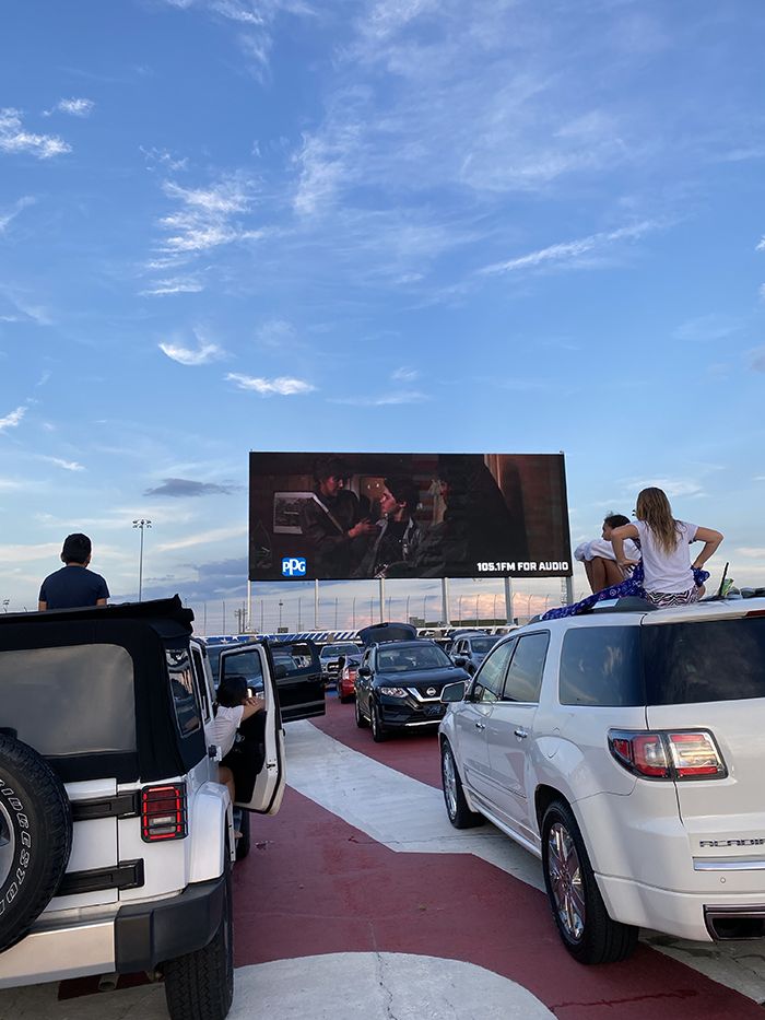 drive-in movie at the speedway