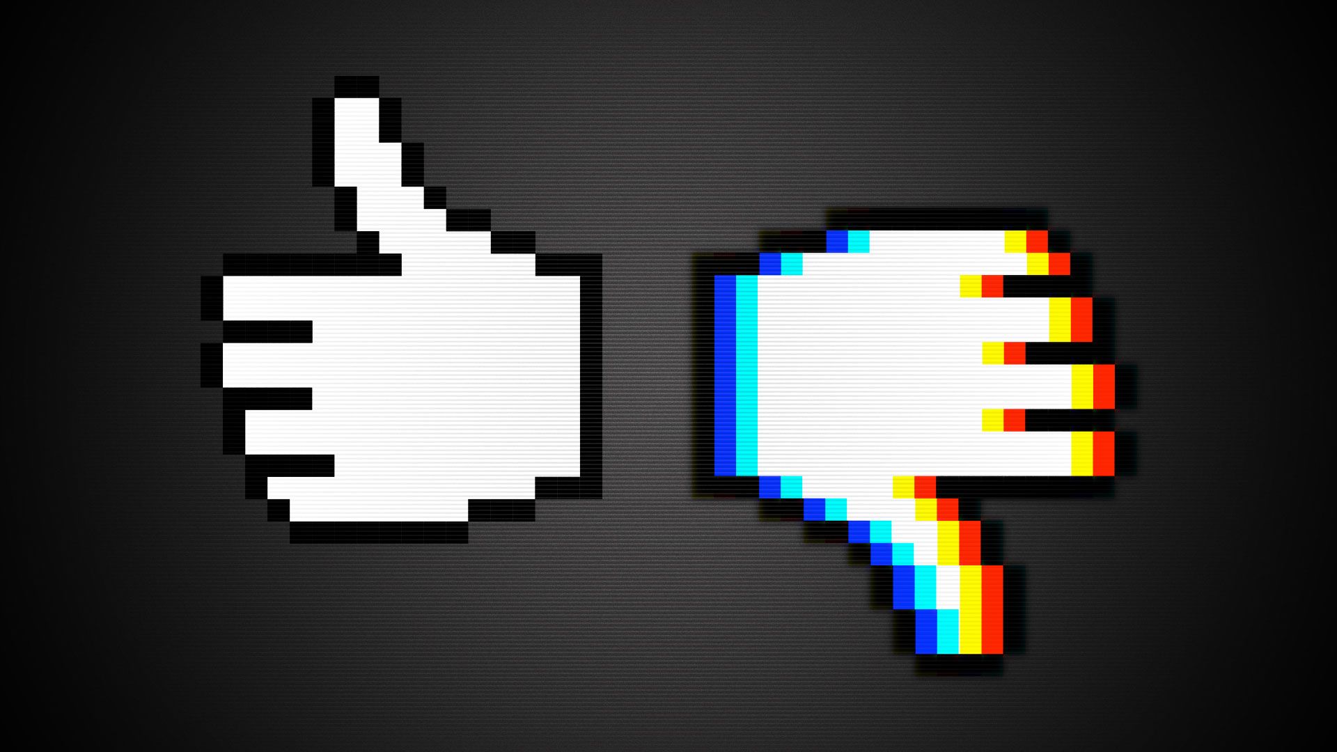 Illustration of thumbs up and thumbs down cursors