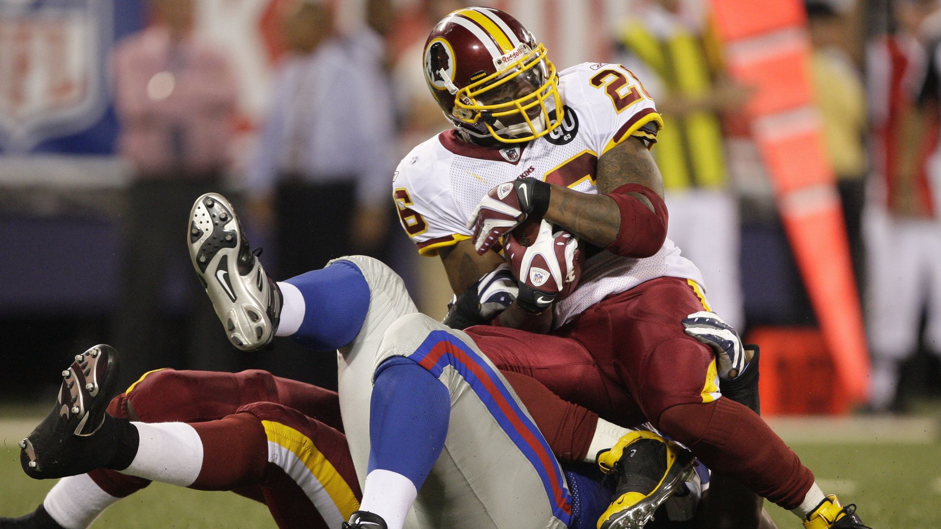 Washington Redskins running back Clinton Portis (26) during the game at Giants Stadium in East Rutherford, NJ