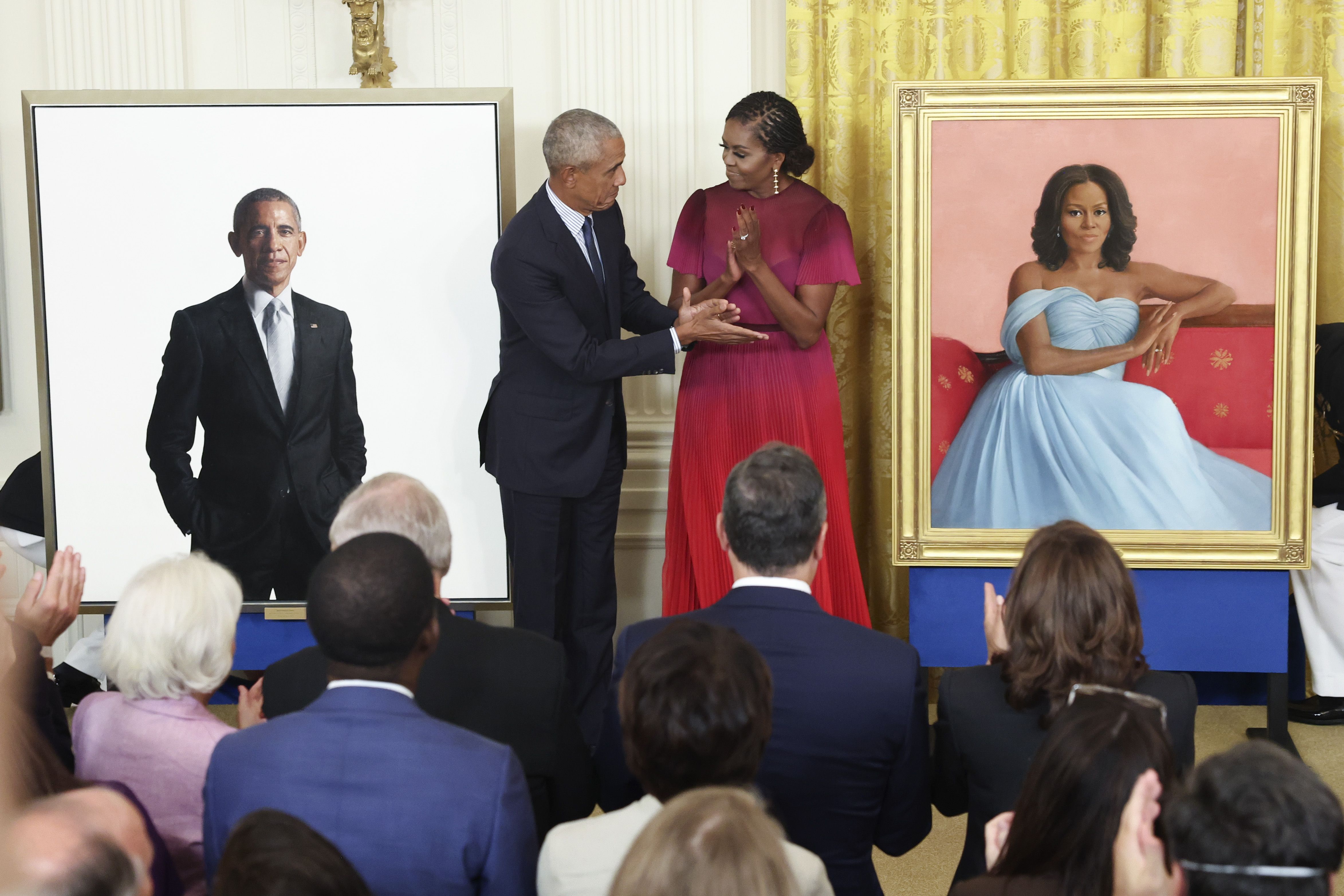 In Photos Obamas Return To White House For Unveiling Of Official Portraits 5416