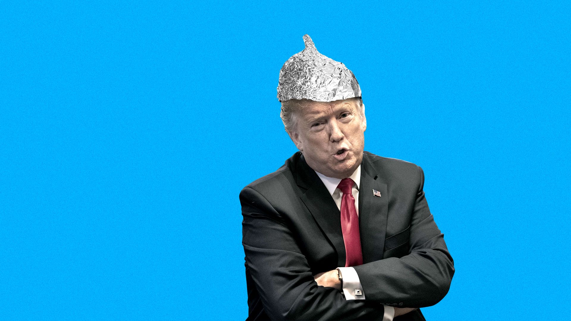President Trump wearing a tinfoil hat