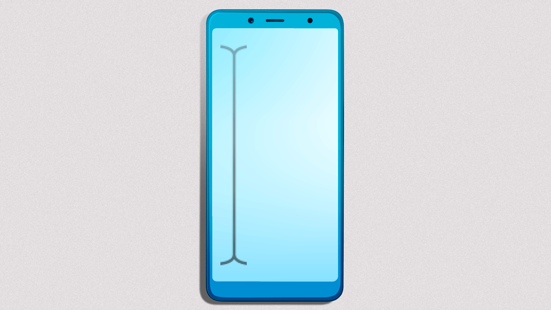 Illustration of a cellphone with a blinking cursor on the screen