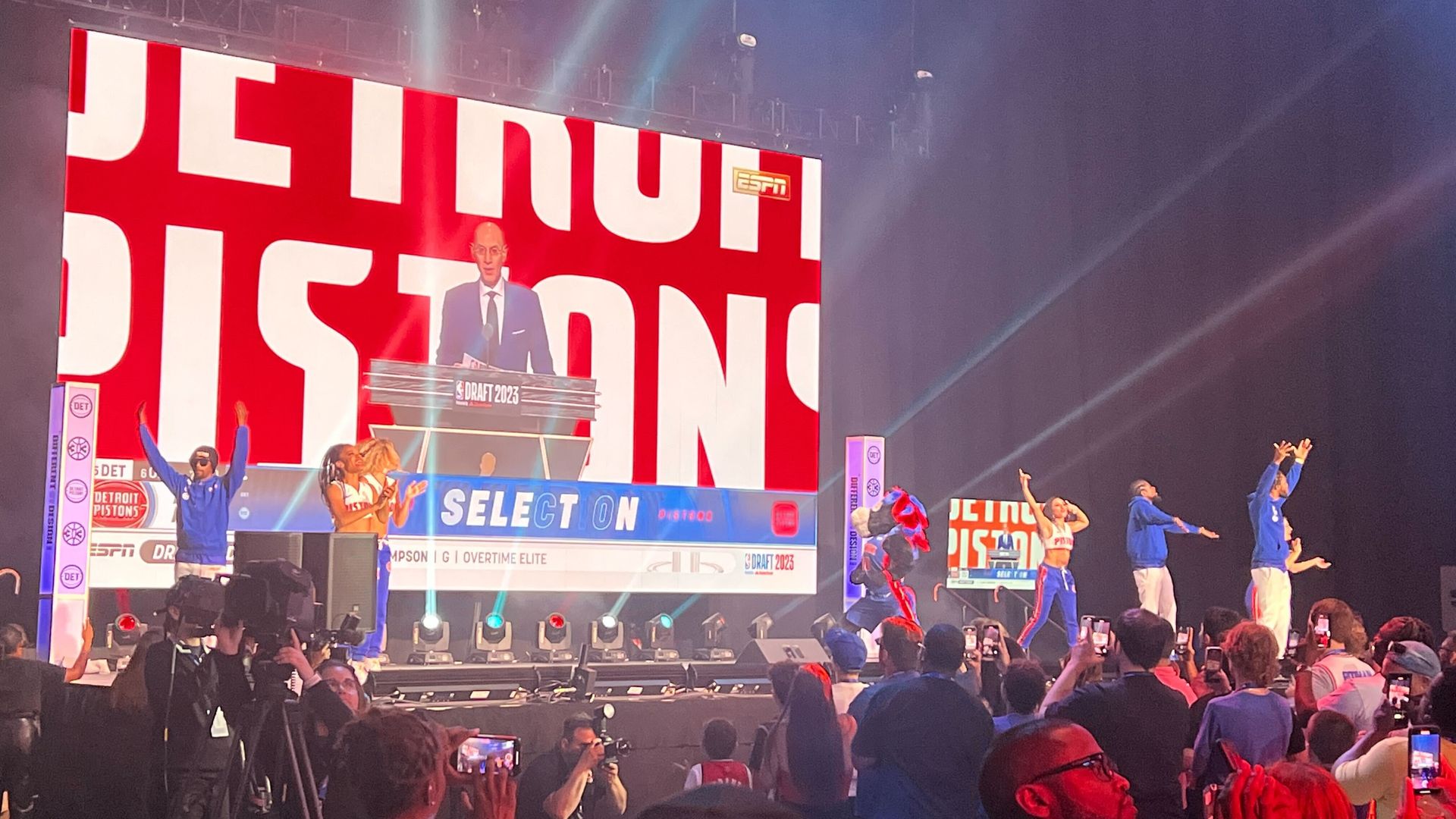 The scene at the NBA Draft party inside Little Caesars Arena