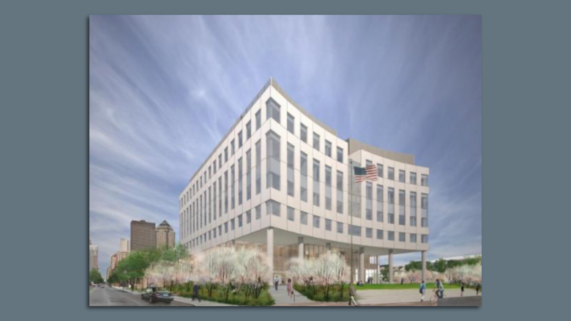 A rendering of Des Moines' new federal courthouse.