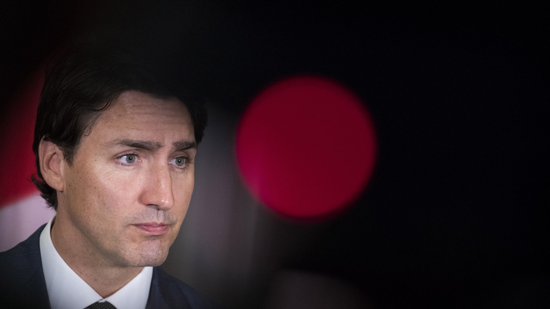 Justin Trudeau at a press conference