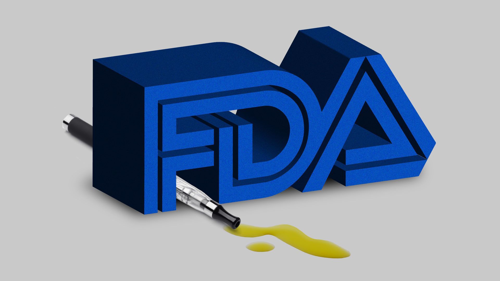 Illustration of FDA logo over a e-cigarette