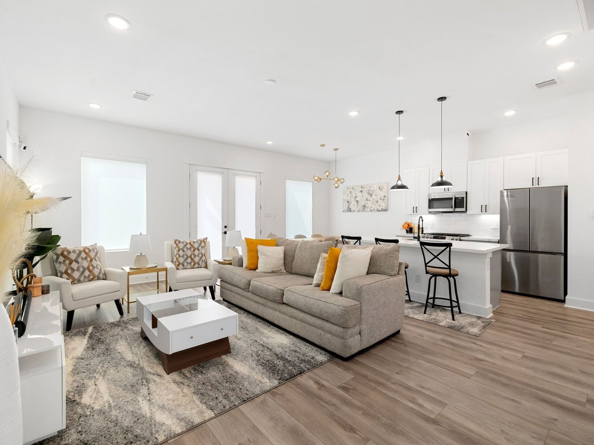 open concept living room and kitchen