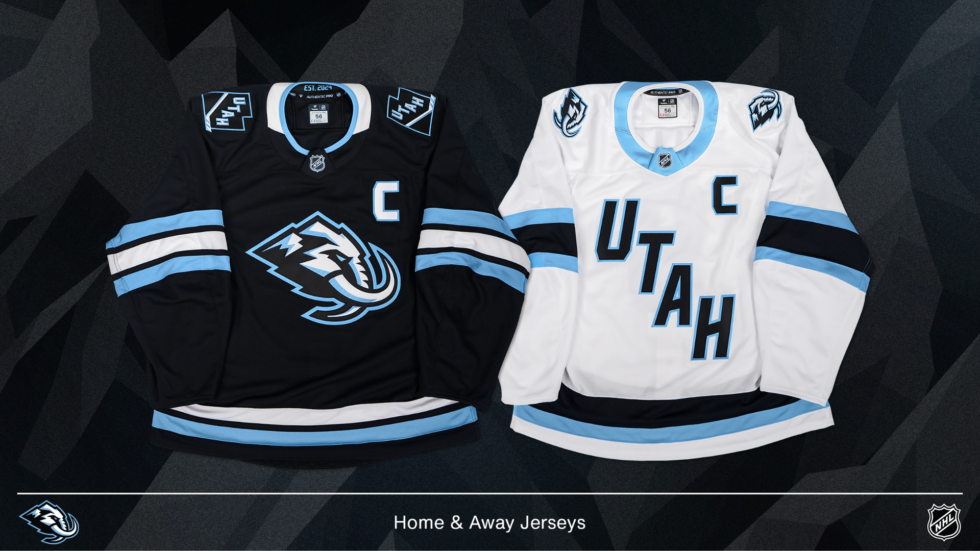 Two Utah Mammoth jerseys.