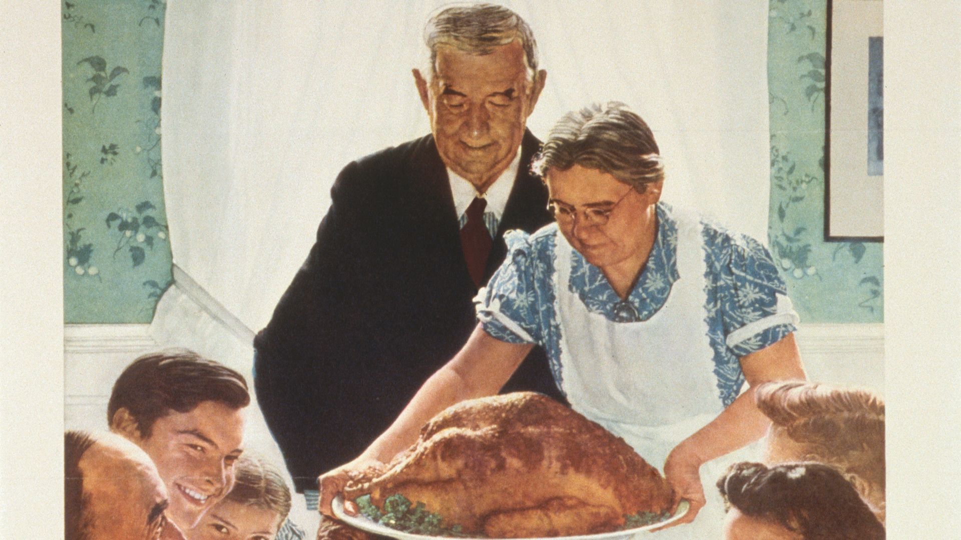 Norman Rockwell's painting "Freedom from Want," featuring a Thanksgiving turkey