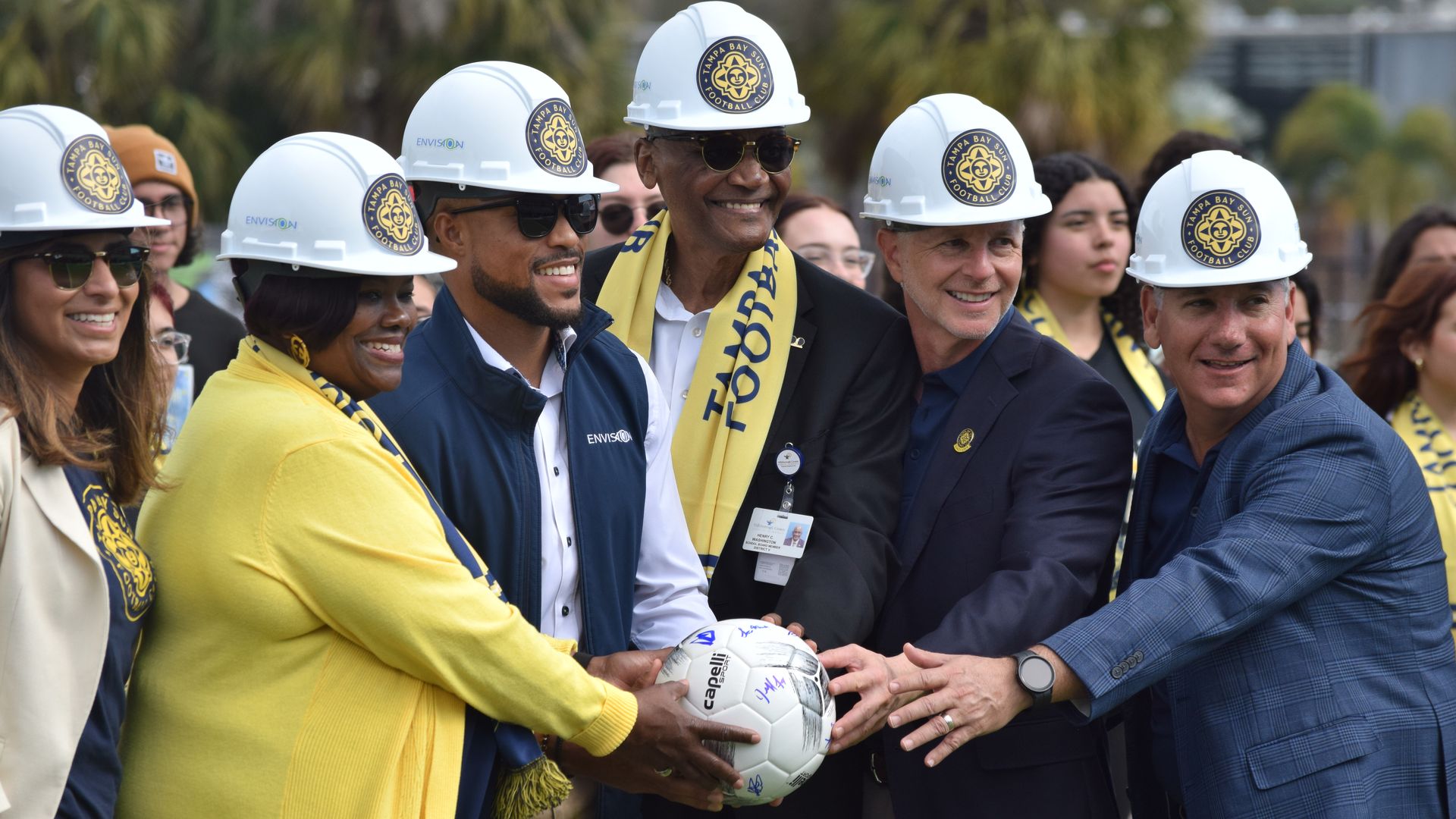 Tampa Bay Sun and key stakeholders kickoff construction of the team's temporary home.
