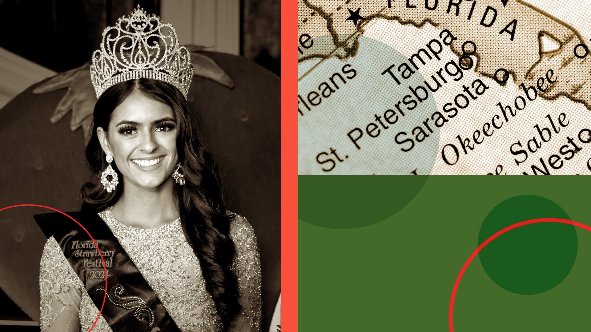 Photo illustration of Annistyn Griffin and a map of the Tampa Bay area.