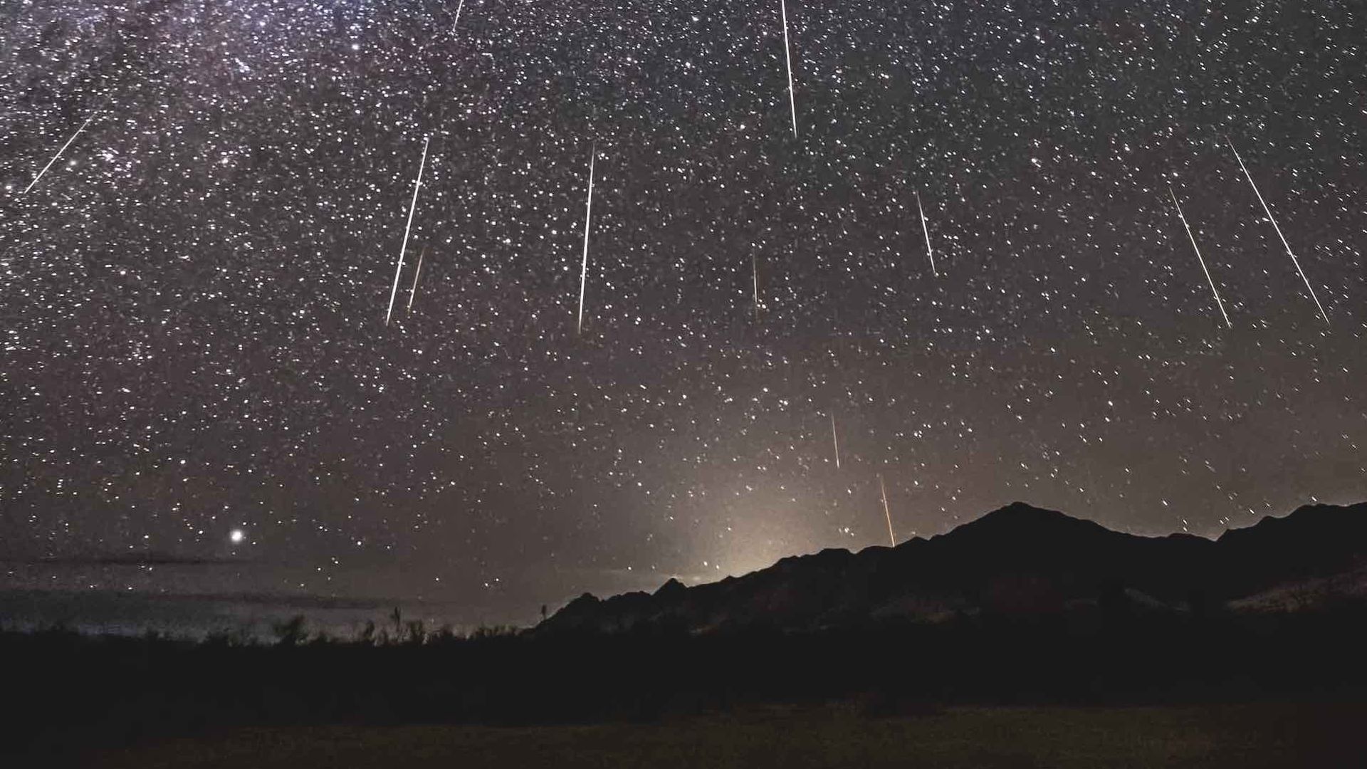 A 2017 Geminid meteor shower composite.