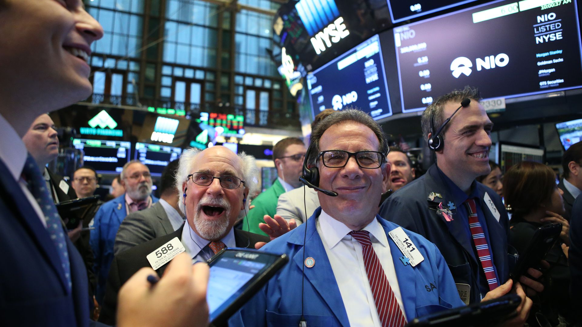 Traders on floor of NYSE