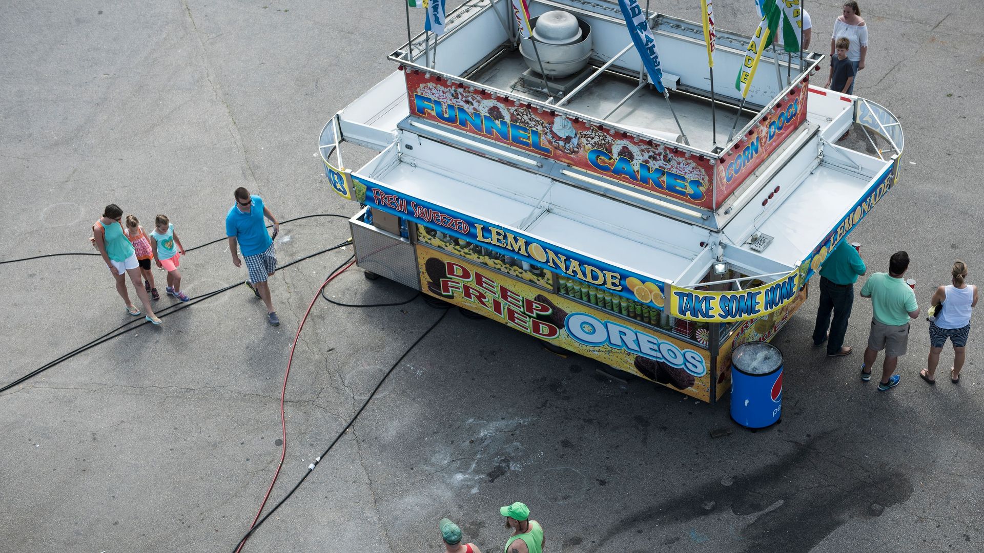 A concession stand at the fair. 