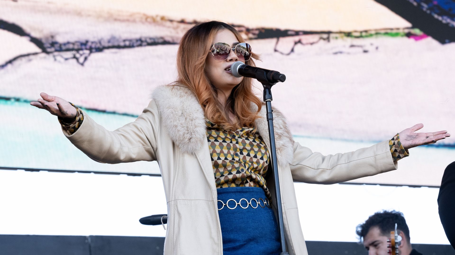 Singer Trish Toledo performs onstage during Once Upon a Time in LA Music Festival at Banc of California Stadium on December 18, 2021 in Los Angeles.