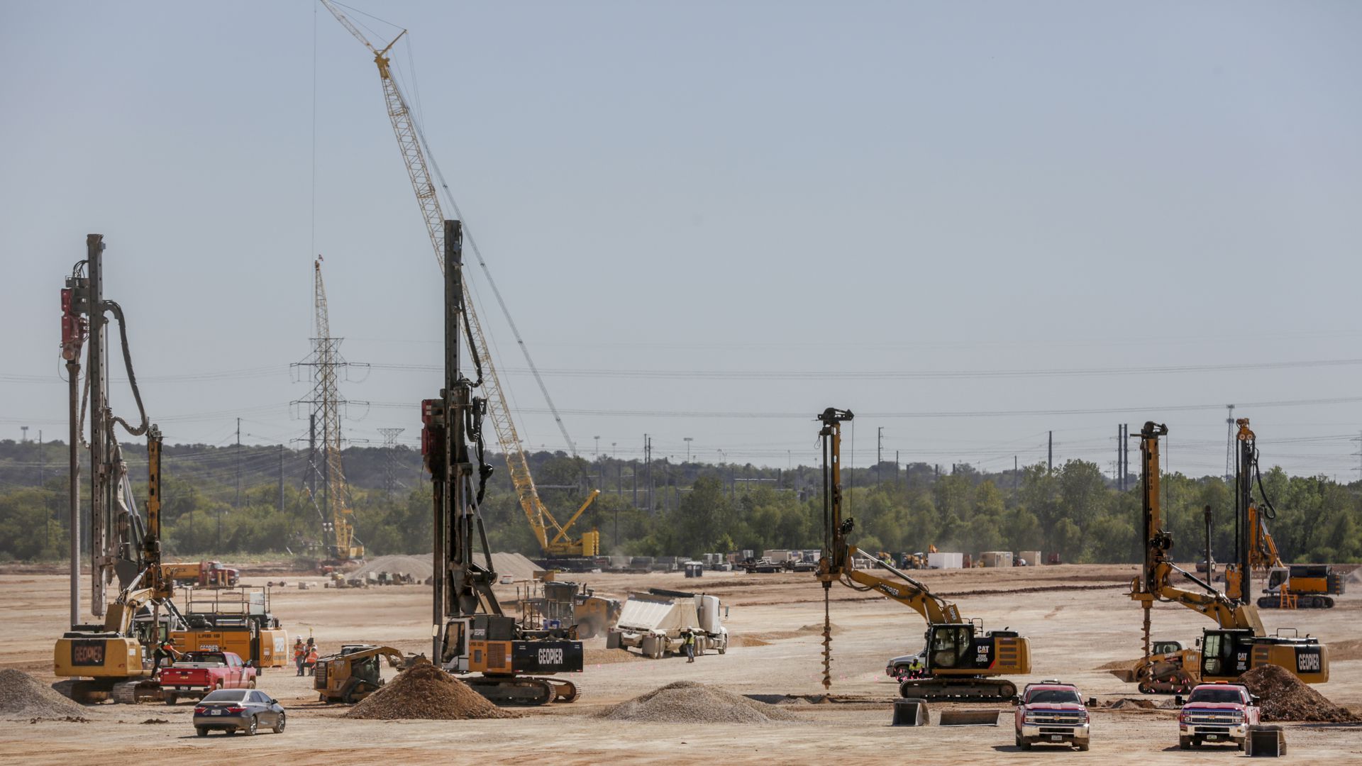 Tesla factory under construction in Austin in October.