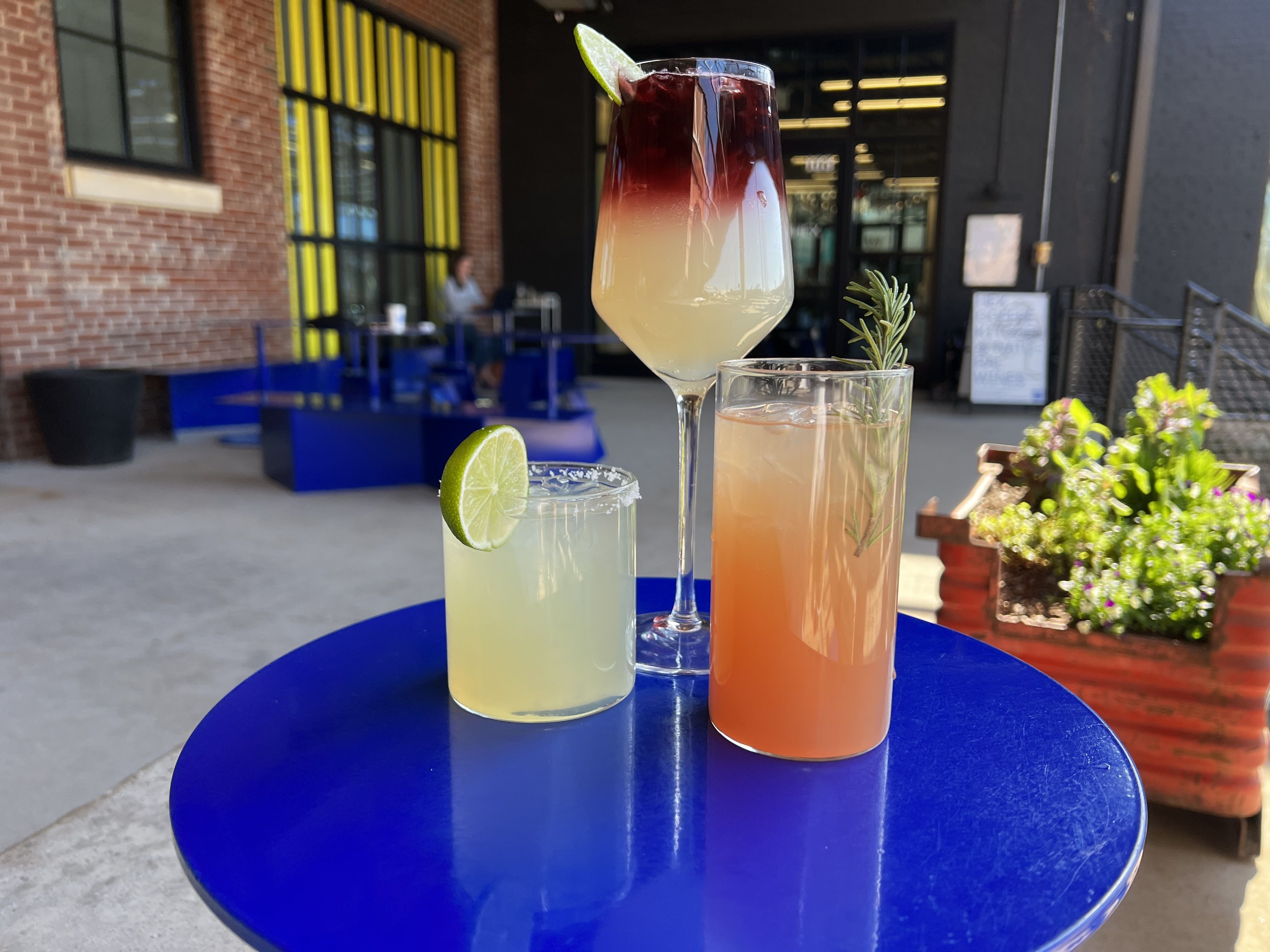 three drinks on a table