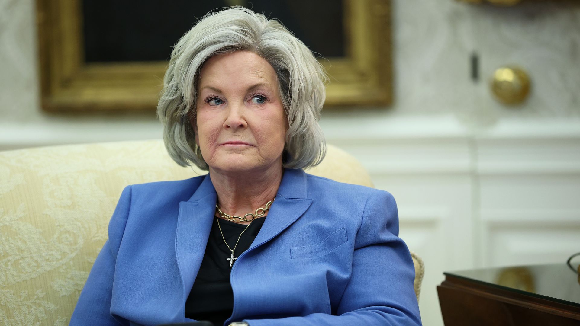 White House chief of staff Susie Wiles during President Trump's coal event in the Oval Office.
