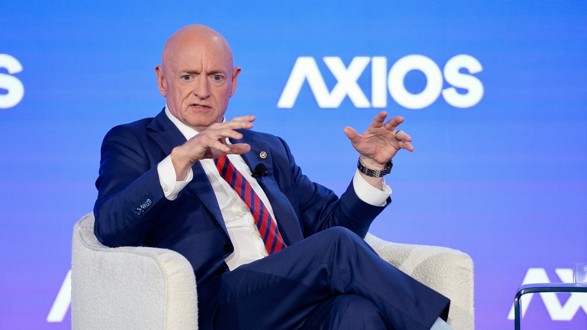 Senator Mark Kelly speaks at the Axios AI+ DC Summit
