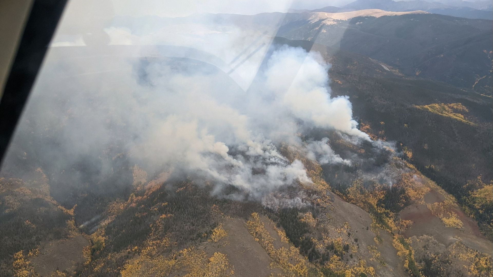 An aerial view of the Ptarmigan fire near Silverthorne on Tuesday afternoon. Photo courtesy of the U.S. Forest Service