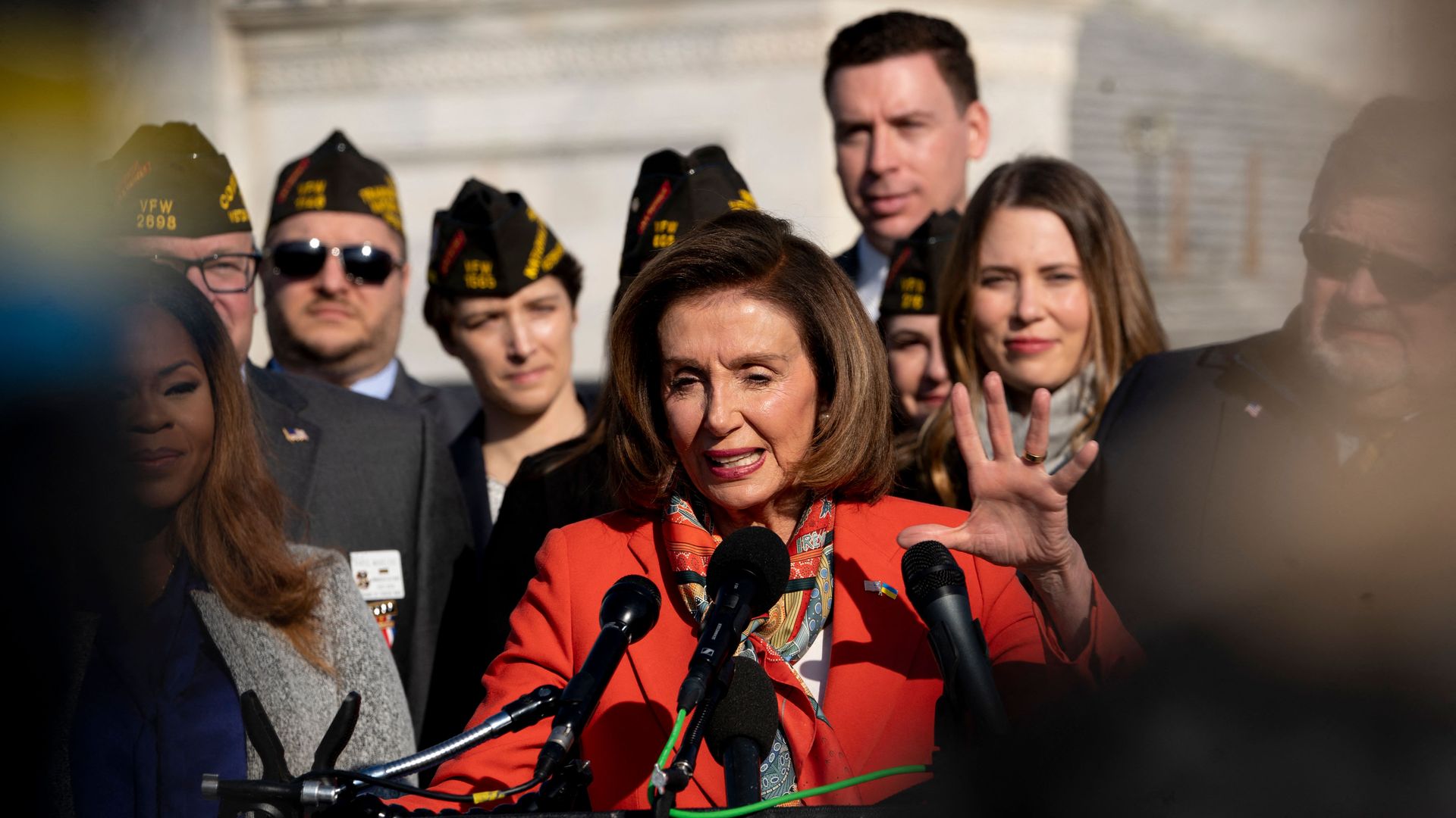 House Speaker Nancy Pelosi speaking outside of the Capitol on March 2.