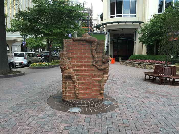 kid brick statue the green