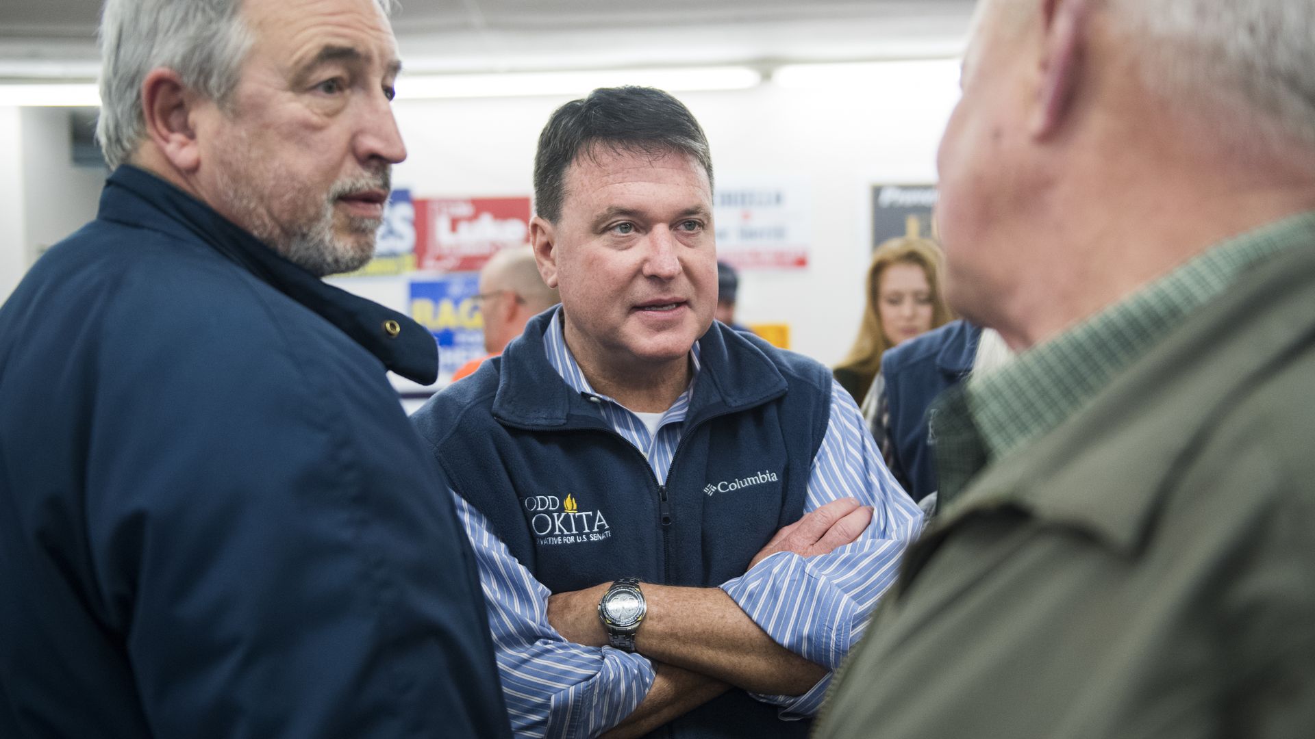 Rep. Todd Rokita in a vest with his arms crossed