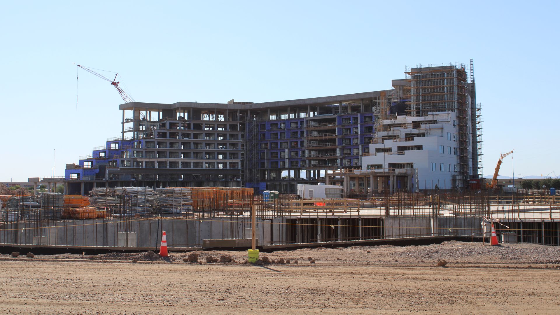 A partially completed hotel and resort that is under construction