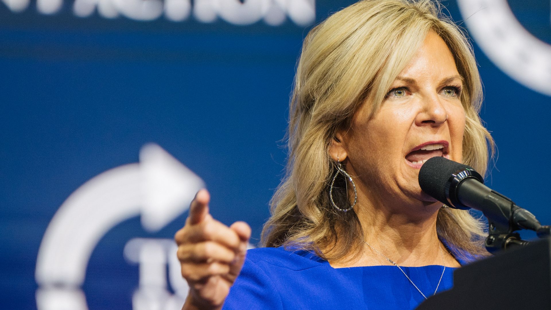 rizona Chairwoman Kelli Ward speaks on July 24, 2021, in Phoenix, Arizona. 