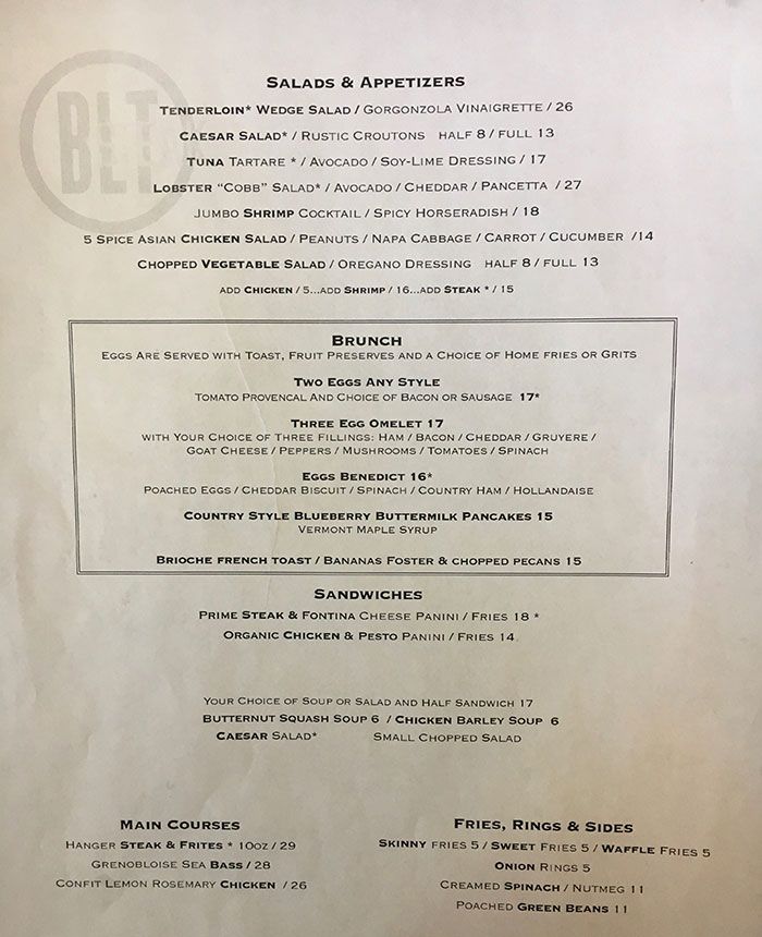 BLT-menu