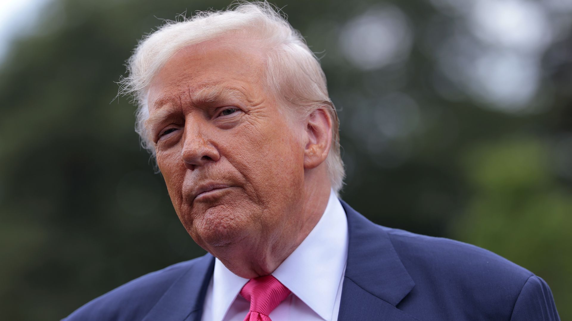 U.S. President Donald Trump speaks to the media as he departs the White House on July 15, 2025 in Washington, DC. Trump is traveling to Pittsburgh, Pennsylvania to speak at an artificial intelligence and energy summit. (Photo by Anna Moneymaker/Getty Images)