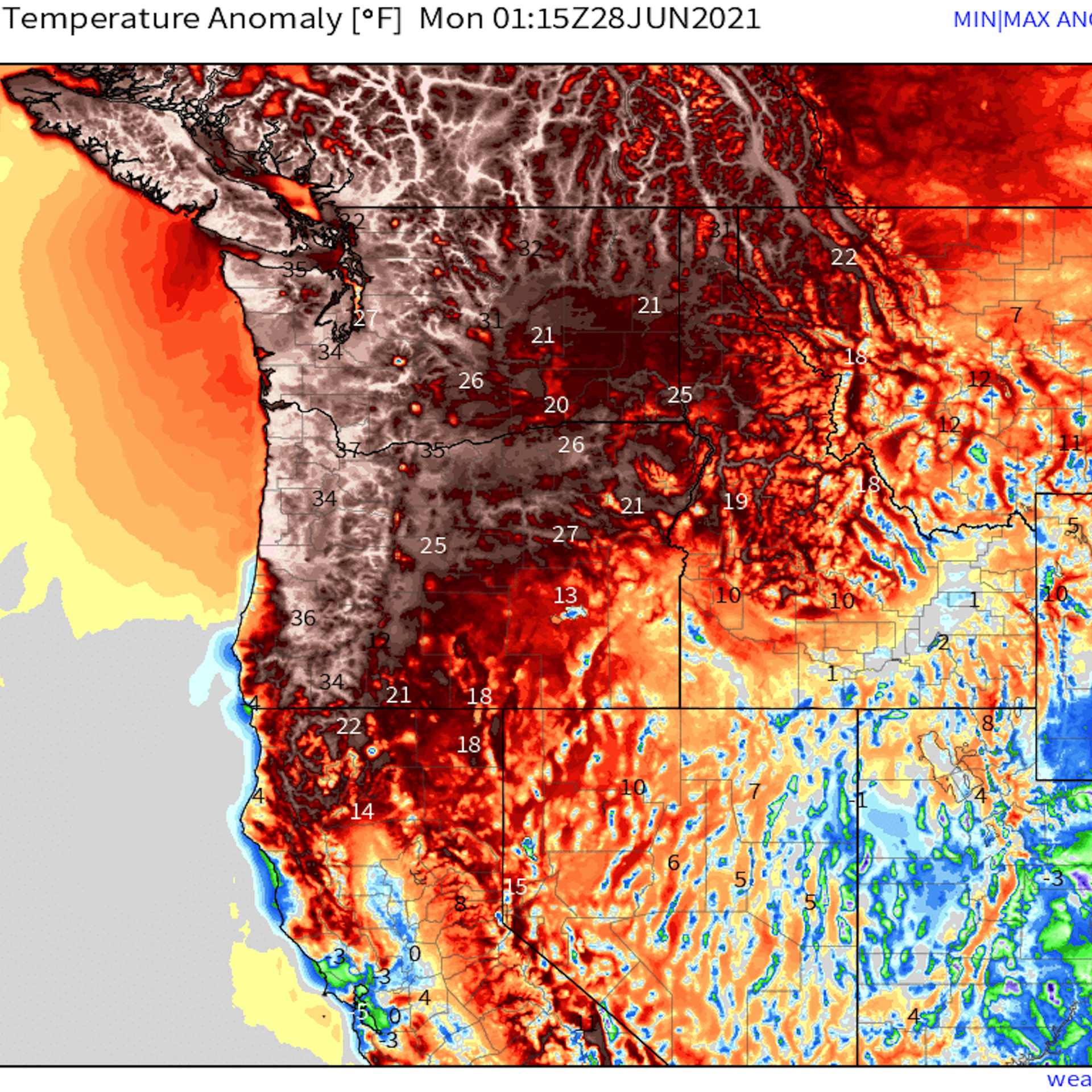 Pacific Northwest Weather Map Pacific Northwest Heat Wave To Peak Monday, Smashing Records