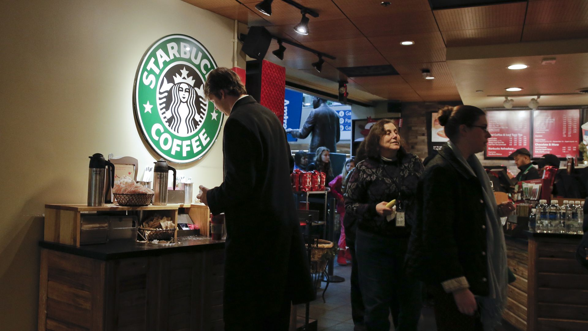 Inside a Starbucks store