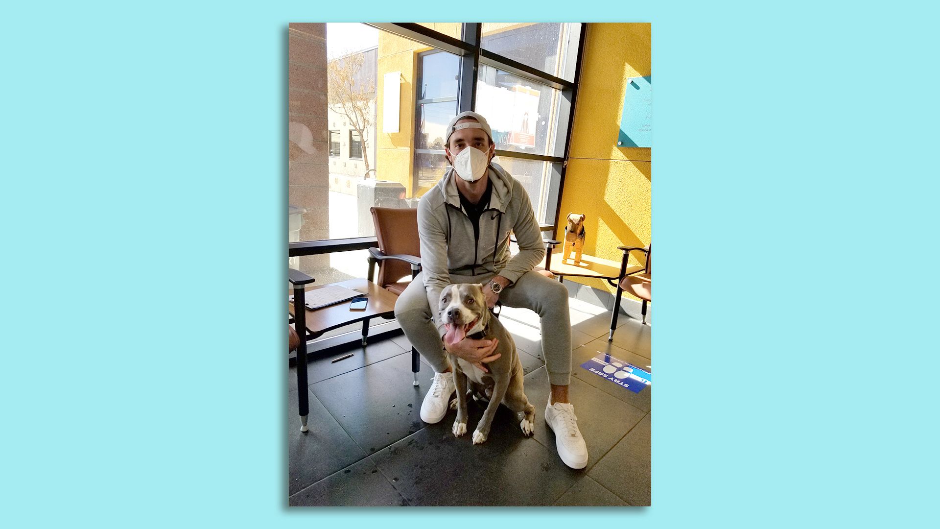 Brock Osweiler and Boss at Denver Animal Protection on Feb. 16. 